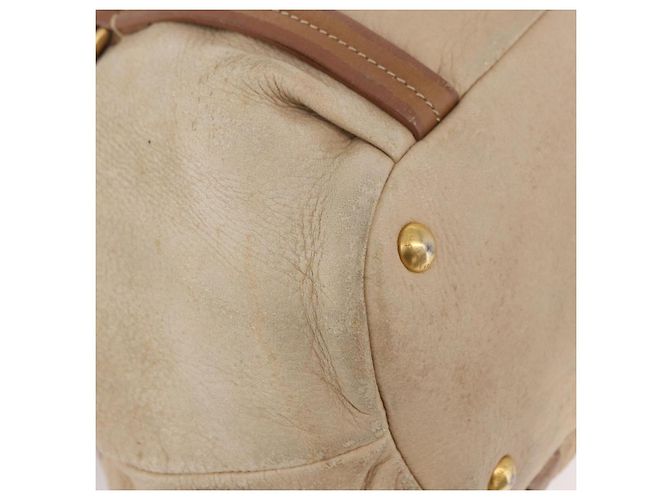PRADA Tote Bag Leather 2way Beige Gold - vista 14