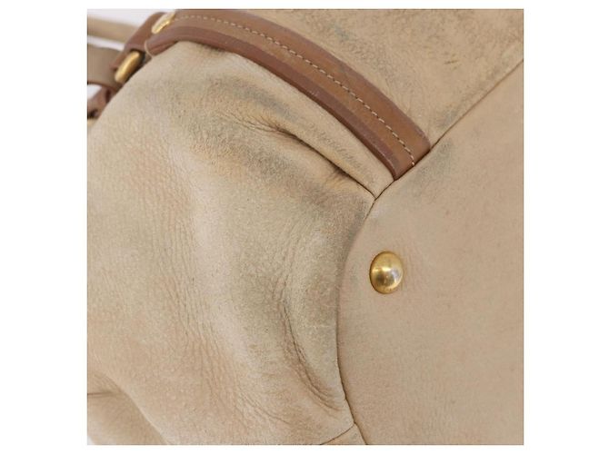 PRADA Tote Bag Leather 2way Beige Gold - vista 16