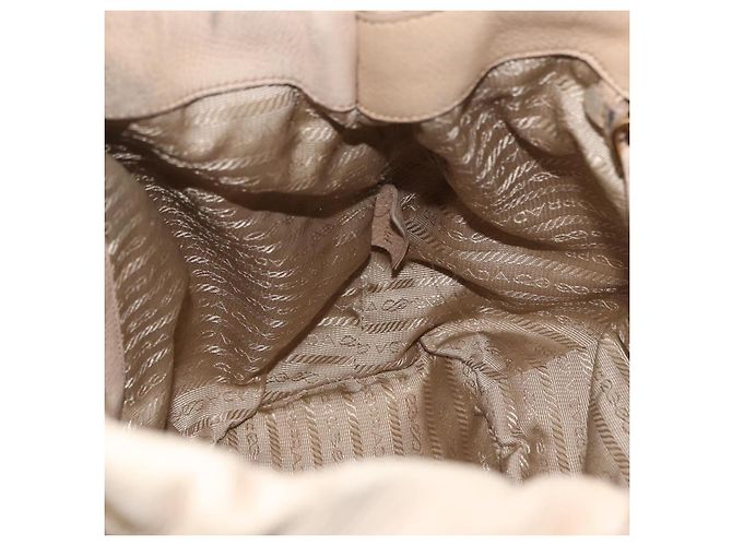 PRADA Tote Bag Leather 2way Beige Gold - vista 21