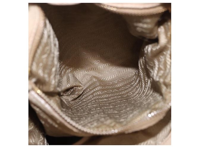 PRADA Tote Bag Leather 2way Beige Gold - vista 23