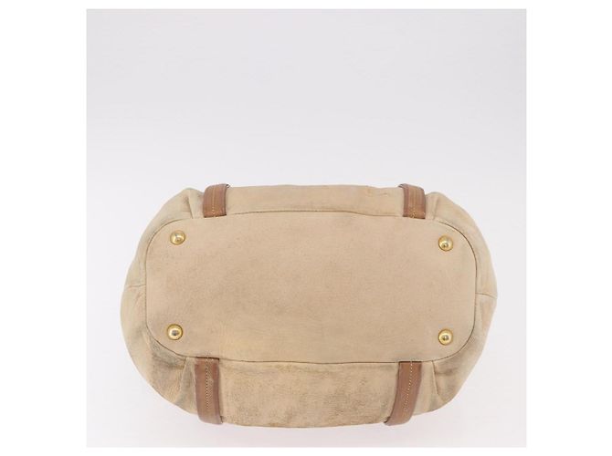 PRADA Tote Bag Leather 2way Beige Gold - vista 6