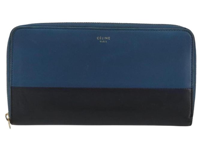 Céline CELINE Long Wallet Leather Blue Black gold - vista 13