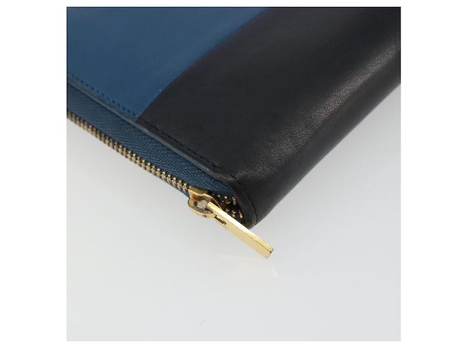 Céline CELINE Long Wallet Leather Blue Black gold - vista 14