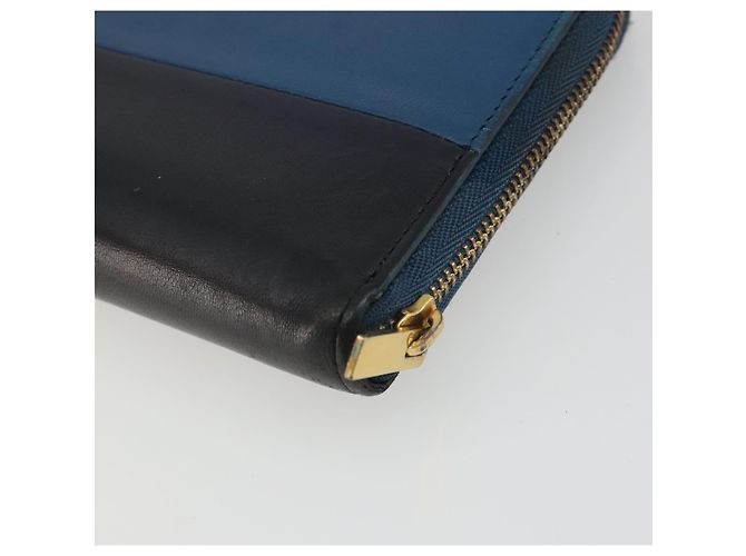 Céline CELINE Long Wallet Leather Blue Black gold - vista 15