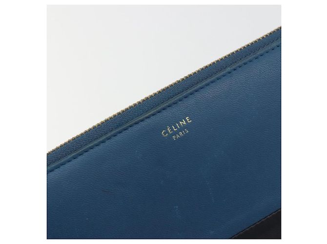Céline CELINE Long Wallet Leather Blue Black gold - vista 17