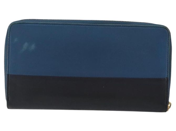 Céline CELINE Long Wallet Leather Blue Black gold - vista 2