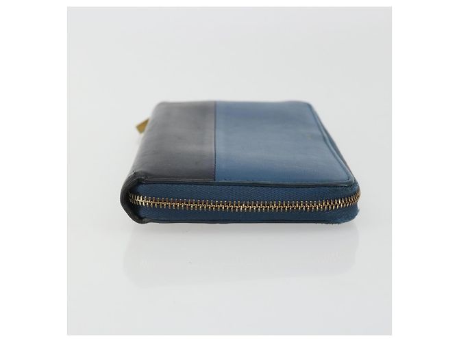 Céline CELINE Long Wallet Leather Blue Black gold - vista 3