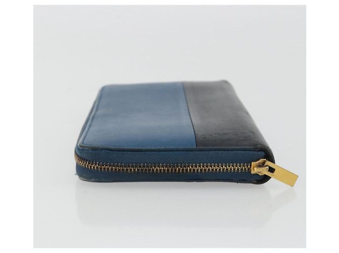 Céline CELINE Long Wallet Leather Blue Black gold - vista 4