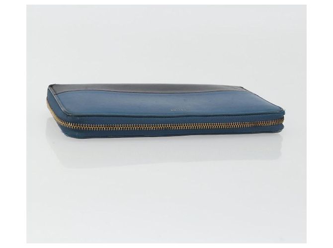 Céline CELINE Long Wallet Leather Blue Black gold - vista 5