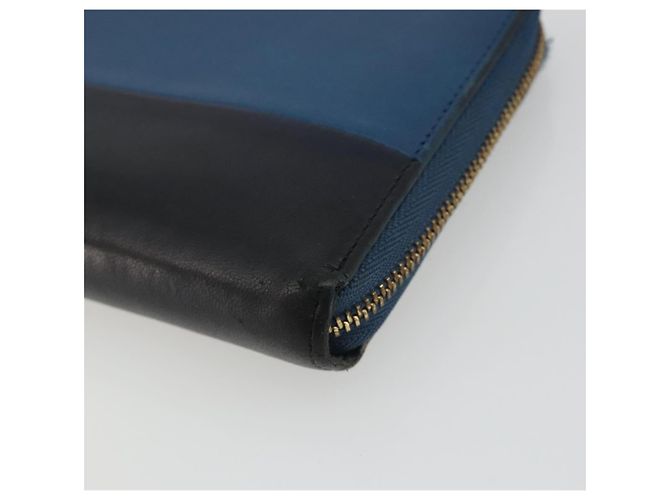 Céline CELINE Long Wallet Leather Blue Black gold - vista 7