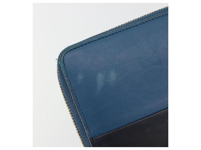 Céline CELINE Long Wallet Leather Blue Black gold - vista 8