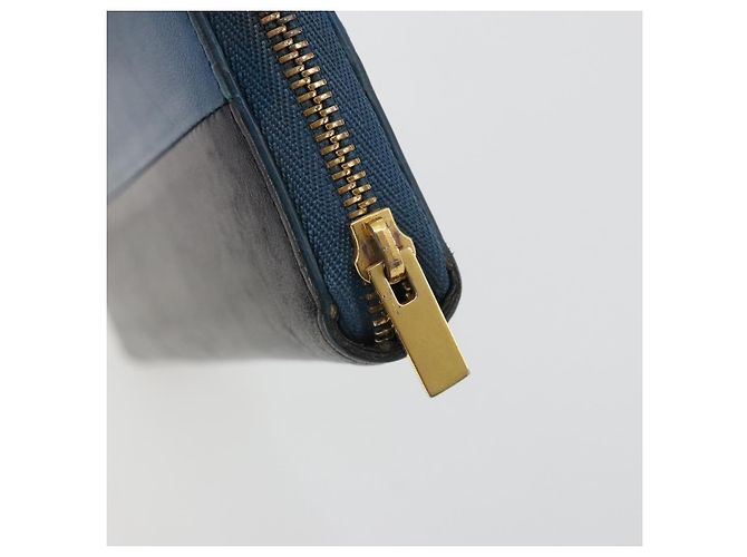 Céline CELINE Long Wallet Leather Blue Black gold - vista 9