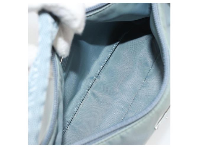 PRADA Hand Pouch Nylon Light Blue Silver - vista 11
