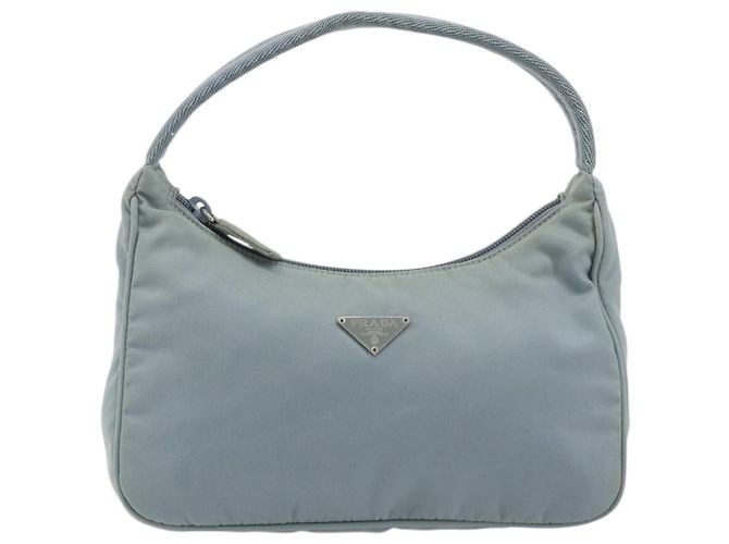 PRADA Hand Pouch Nylon Light Blue Silver - vista 13