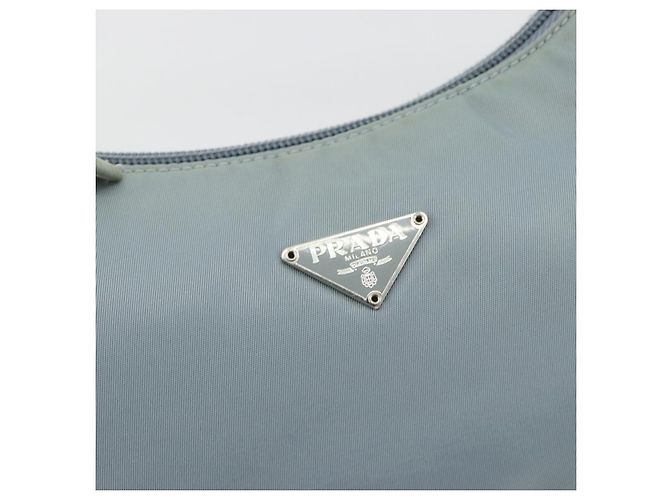 PRADA Hand Pouch Nylon Light Blue Silver - vista 18
