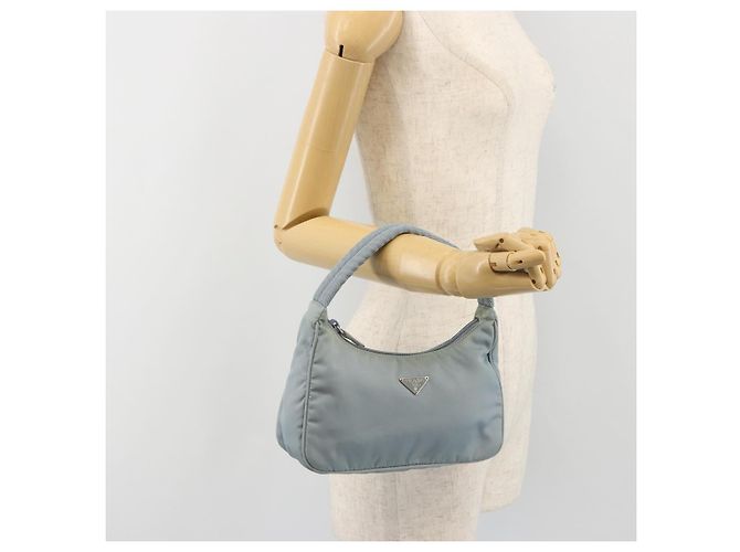 PRADA Hand Pouch Nylon Light Blue Silver - vista 21