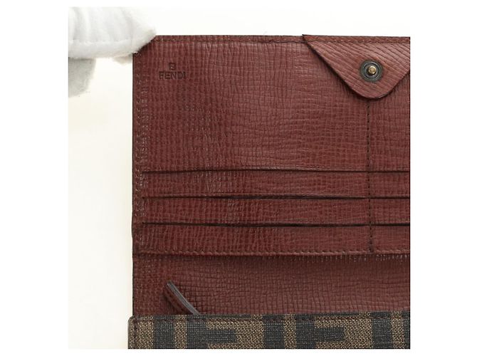 FENDI Zucca Canvas Long Wallet Black Brown - vista 10