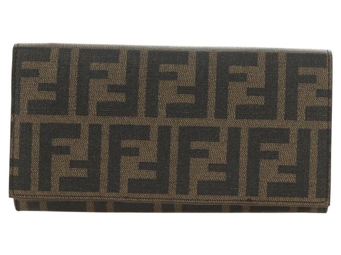 FENDI Zucca Canvas Long Wallet Black Brown - vista 13