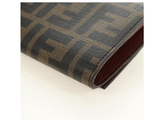 FENDI Zucca Canvas Long Wallet Black Brown - vista 16