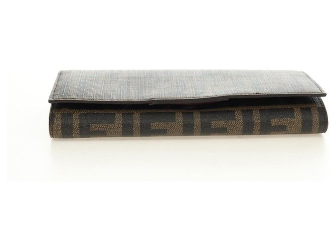 FENDI Zucca Canvas Long Wallet Black Brown - vista 6