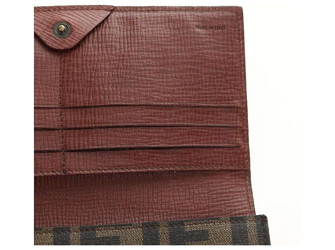 FENDI Zucca Canvas Long Wallet Black Brown - vista 9