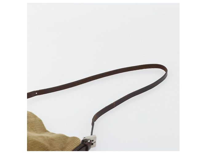 FENDI Shoulder Bag Corduroy Beige Silver - vista 14