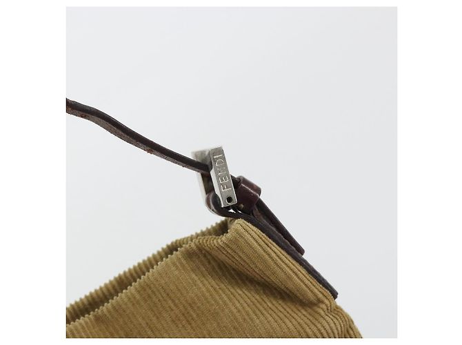 FENDI Shoulder Bag Corduroy Beige Silver - vista 19