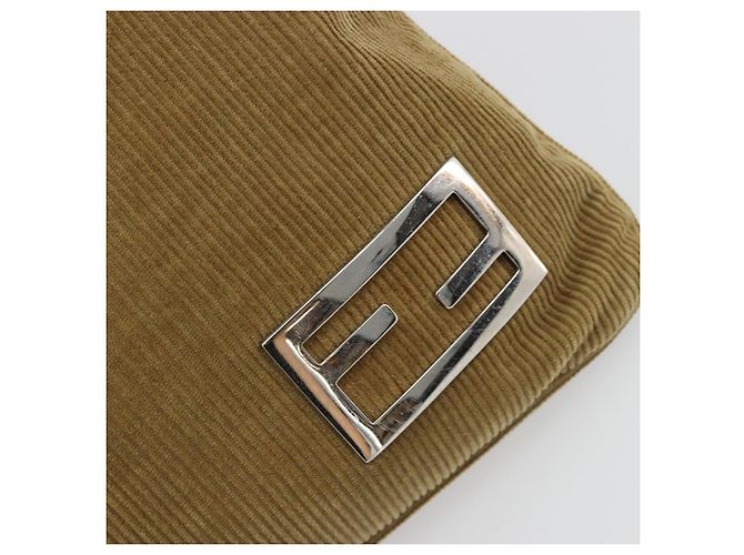 FENDI Shoulder Bag Corduroy Beige Silver - vista 20