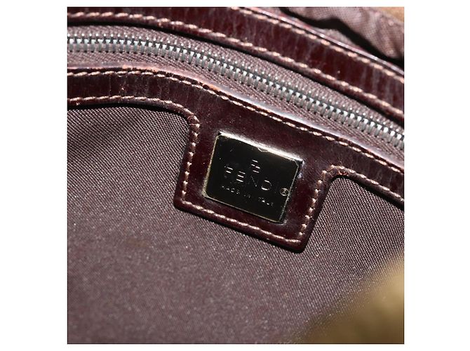 FENDI Shoulder Bag Corduroy Beige Silver - vista 21