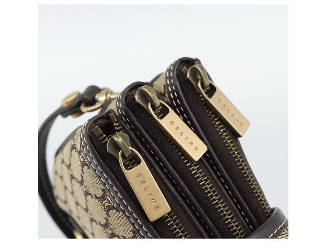 Céline CELINE Macadam Canvas Hand Bag Brown Gold - vista 10