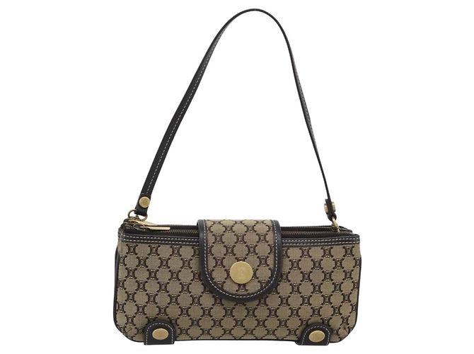 Céline CELINE Macadam Canvas Hand Bag Brown Gold - vista 13