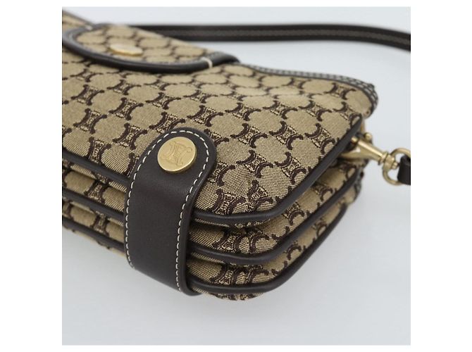 Céline CELINE Macadam Canvas Hand Bag Brown Gold - vista 16