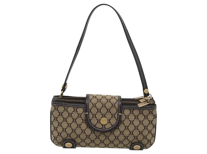 Céline CELINE Macadam Canvas Hand Bag Brown Gold - vista 2