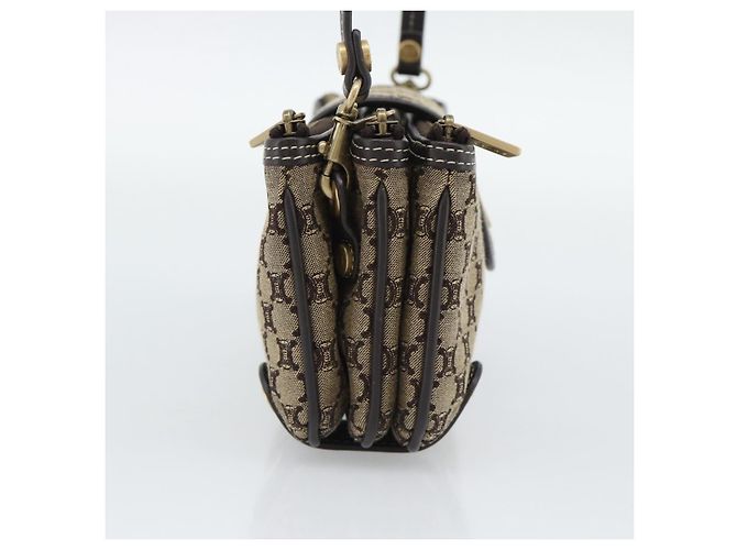 Céline CELINE Macadam Canvas Hand Bag Brown Gold - vista 3