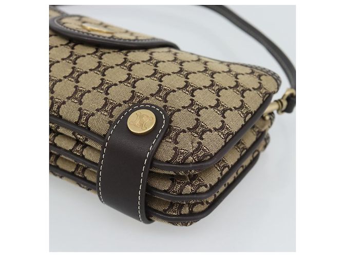 Céline CELINE Macadam Canvas Hand Bag Brown Gold - vista 9