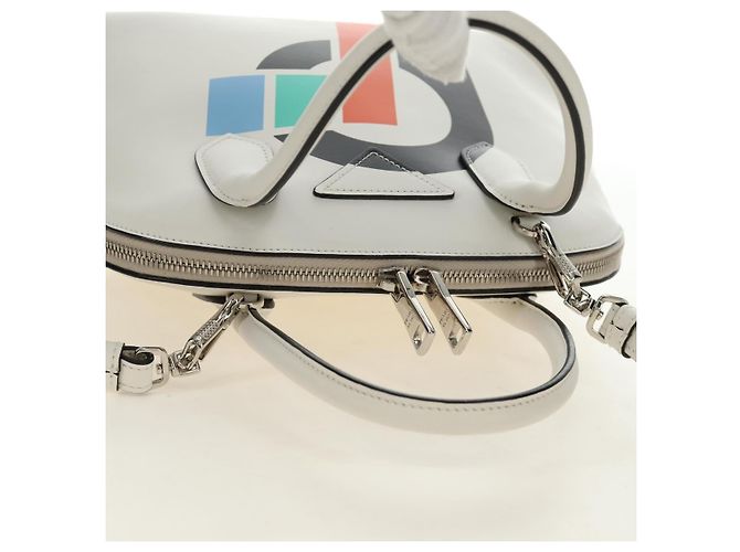 PRADA Hand Bag Leather 2way White Silver - vista 14