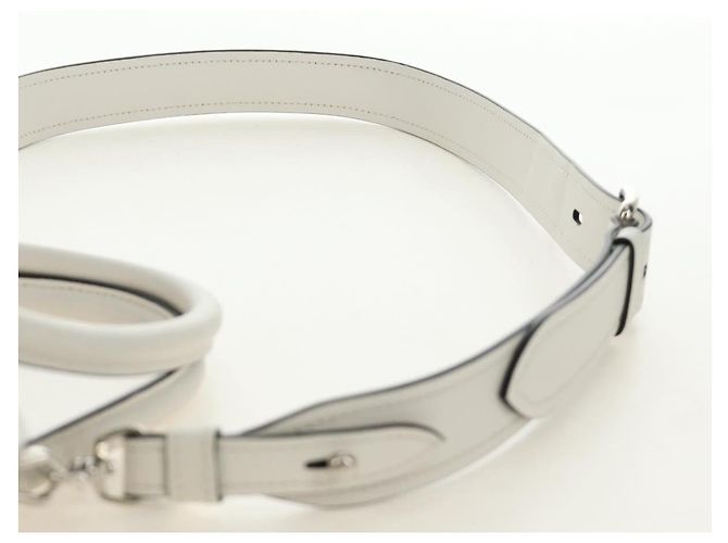 PRADA Hand Bag Leather 2way White Silver - vista 16