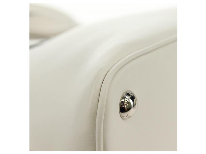 PRADA Hand Bag Leather 2way White Silver - vista 19