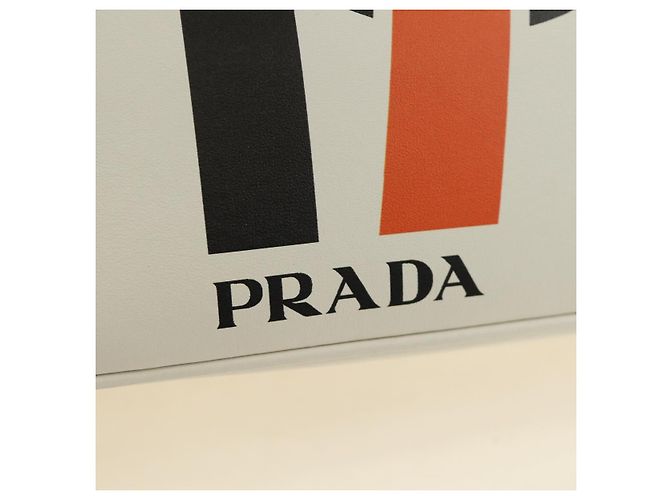 PRADA Hand Bag Leather 2way White Silver - vista 21