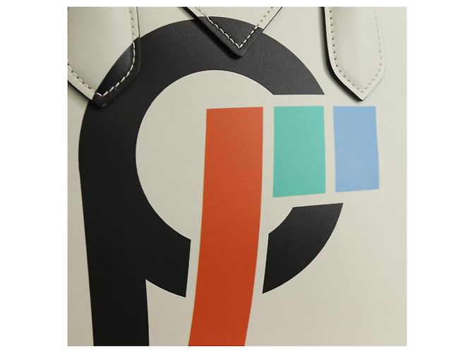 PRADA Hand Bag Leather 2way White Silver - vista 22
