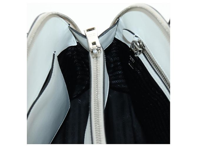 PRADA Hand Bag Leather 2way White Silver - vista 26