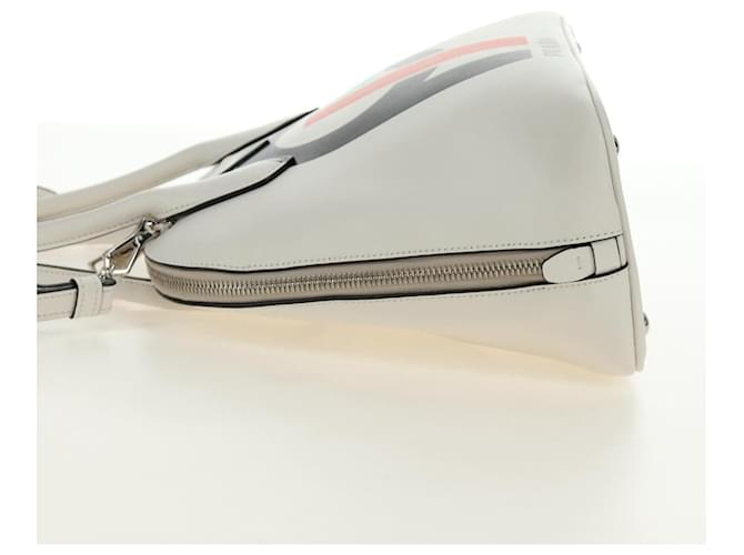 PRADA Hand Bag Leather 2way White Silver - vista 3