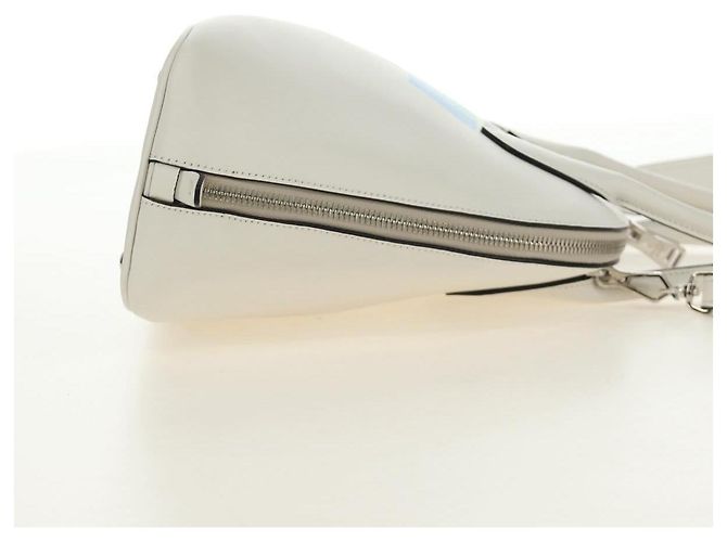 PRADA Hand Bag Leather 2way White Silver - vista 4