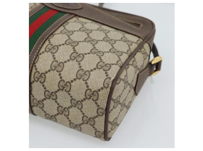 GUCCI GG Supreme Web Sherry Line Bag PVC Beige Gold 00 156 0852 - vista 14
