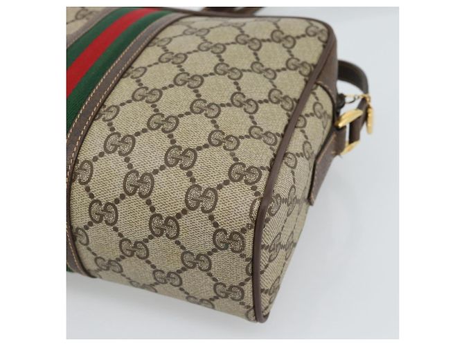 GUCCI GG Supreme Web Sherry Line Bag PVC Beige Gold 00 156 0852 - vista 16