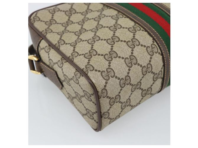 GUCCI GG Supreme Web Sherry Line Bag PVC Beige Gold 00 156 0852 - vista 17