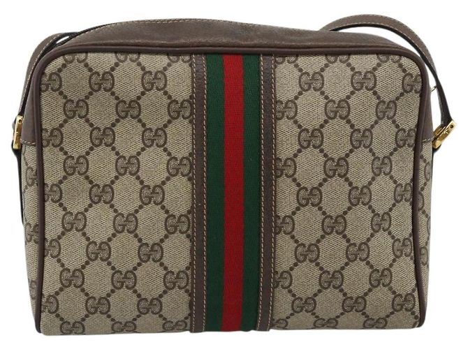 GUCCI GG Supreme Web Sherry Line Bag PVC Beige Gold 00 156 0852 - vista 2