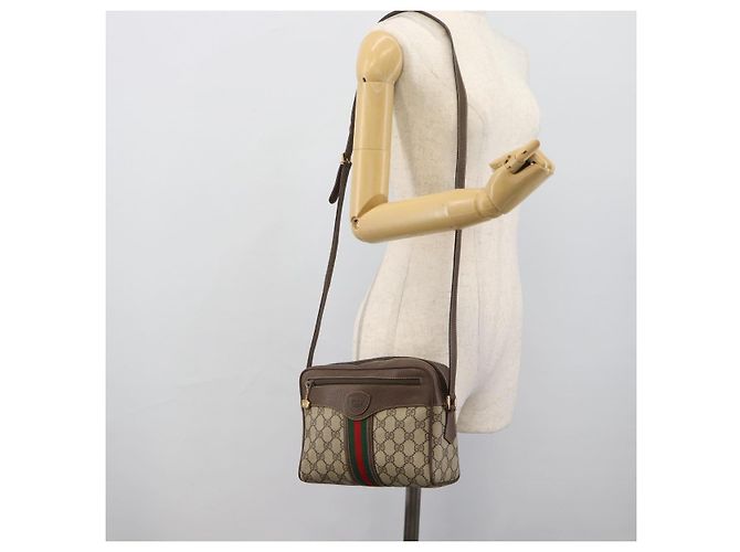 GUCCI GG Supreme Web Sherry Line Bag PVC Beige Gold 00 156 0852 - vista 23