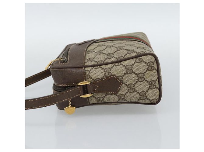 GUCCI GG Supreme Web Sherry Line Bag PVC Beige Gold 00 156 0852 - vista 3