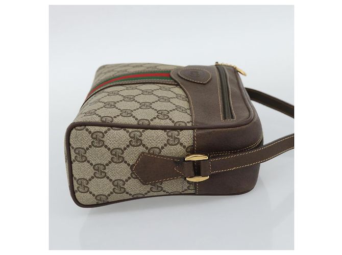 GUCCI GG Supreme Web Sherry Line Bag PVC Beige Gold 00 156 0852 - vista 4